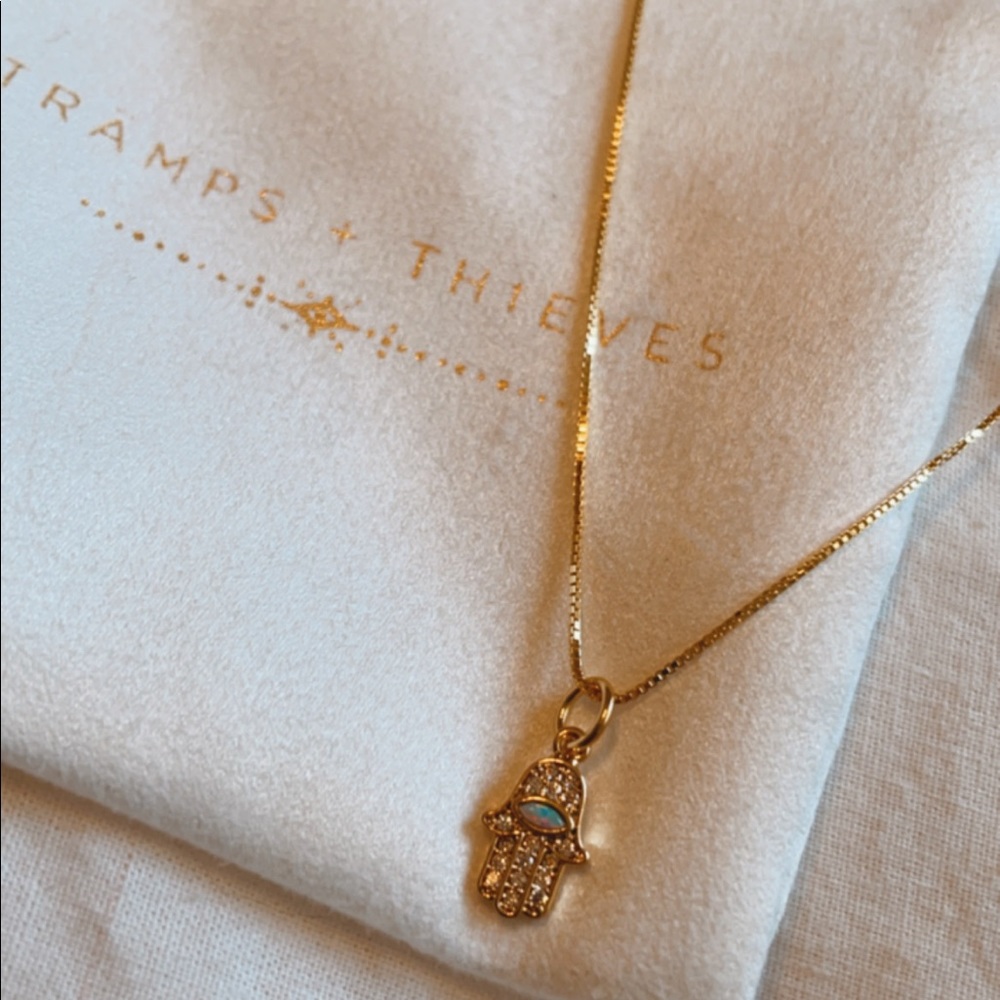 Opal Hamsa Necklace - Picture 6 of 6